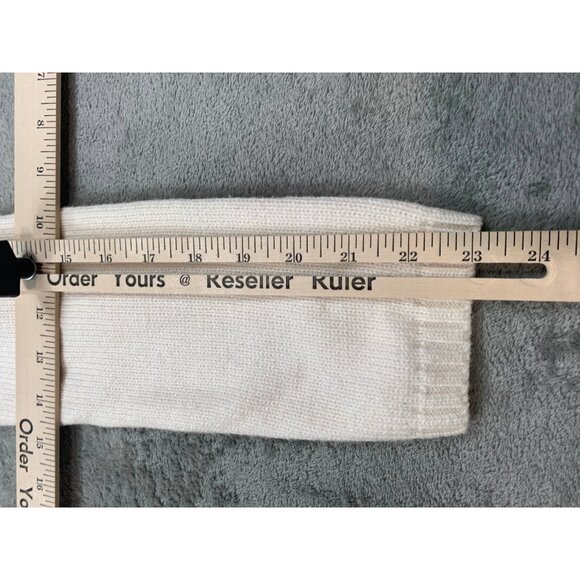 Talbots Sweater Women Medium White Knit Turtleneck Button Side Long Sleeve CN904 - Picture 8 of 11